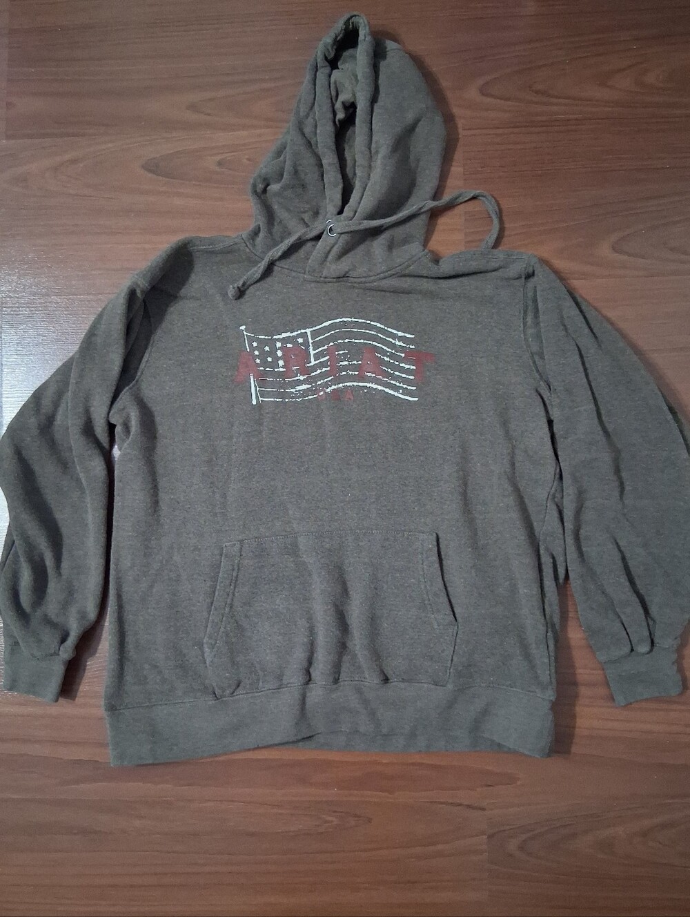 Ariat Olive Pullover Hoodie with Flag Graphic